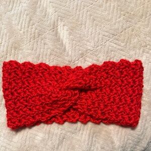 Handmade Red Knitted Headband